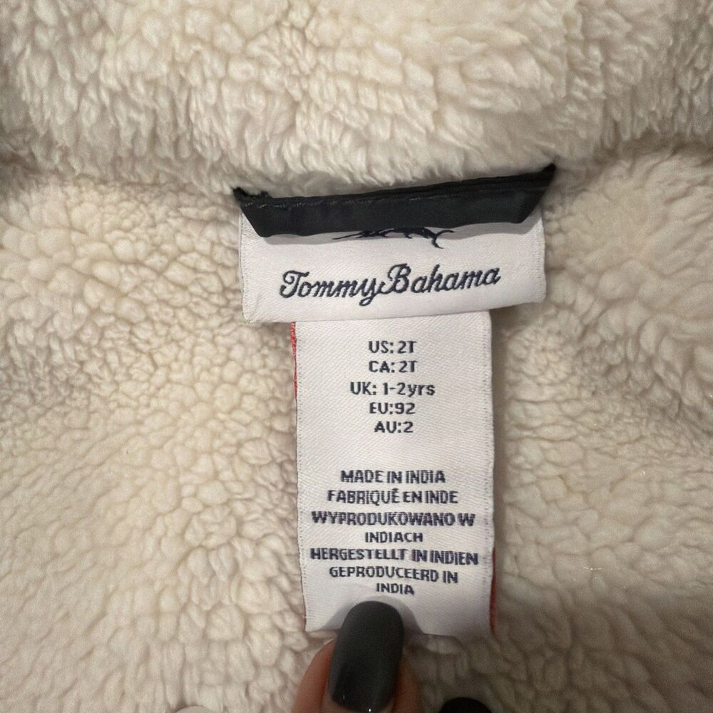 Tommy Bahama Kids Zip Sherpa Vest 2T EUC - Picture 2 of 3
